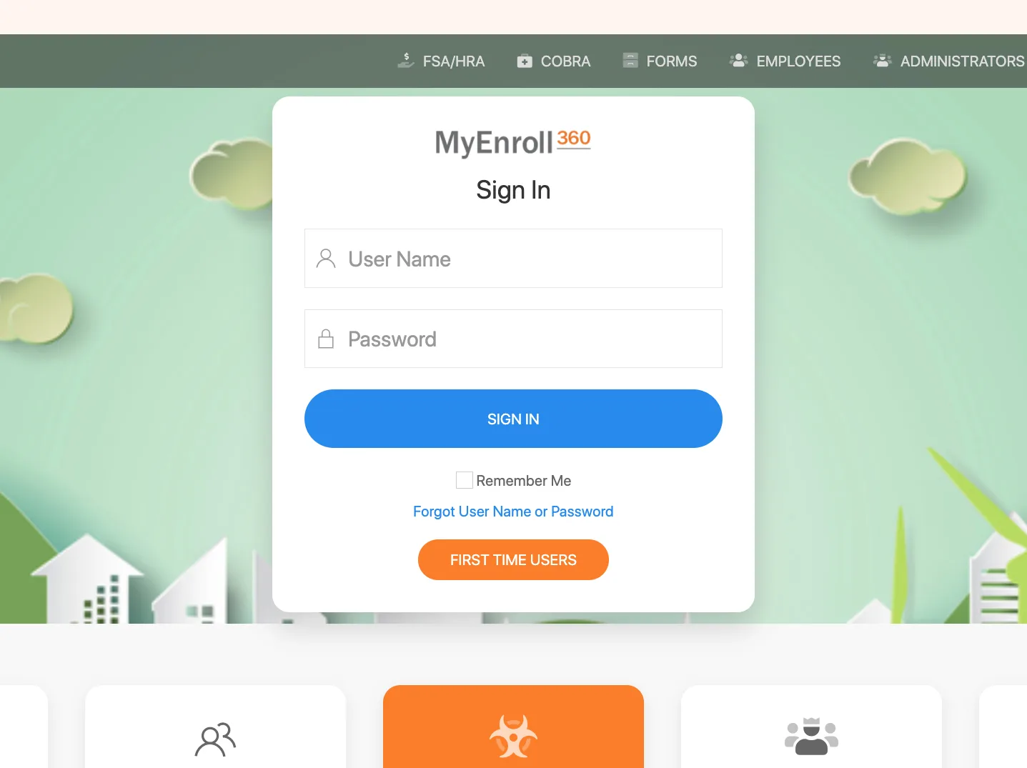 Professional business scene — Myenroll360 Portal Dashboard — benefits administration context