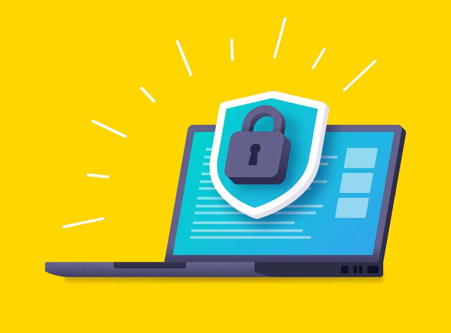 Professional business scene — Security Secure Laptop — benefits administration context